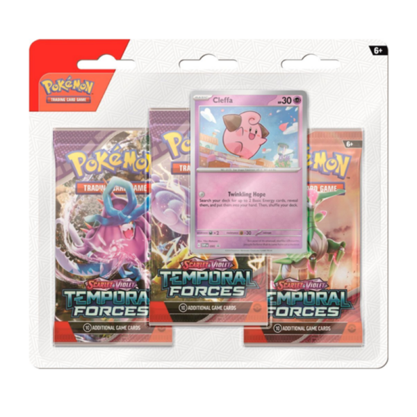 Pokemon-Scarlet-Violet-Temporal-Forces-Premium-3-pack-Blister-Cleffa-coin